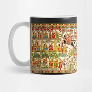 Phad painting, Indian folk art, watercolor painting Mug